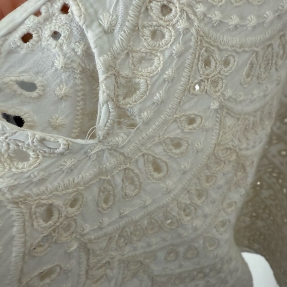 Sezane Cream Ruffled Short Sleeve Blouse - Picture 3 of 3